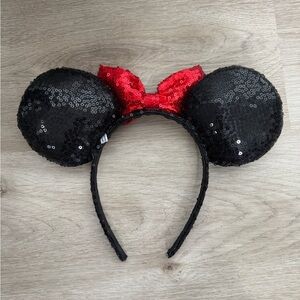 Disney Black and Red Sequin Mouse Ears Headband